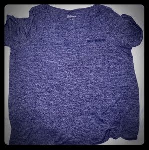 4/$25 Mixed gray t shirt with zipper detail